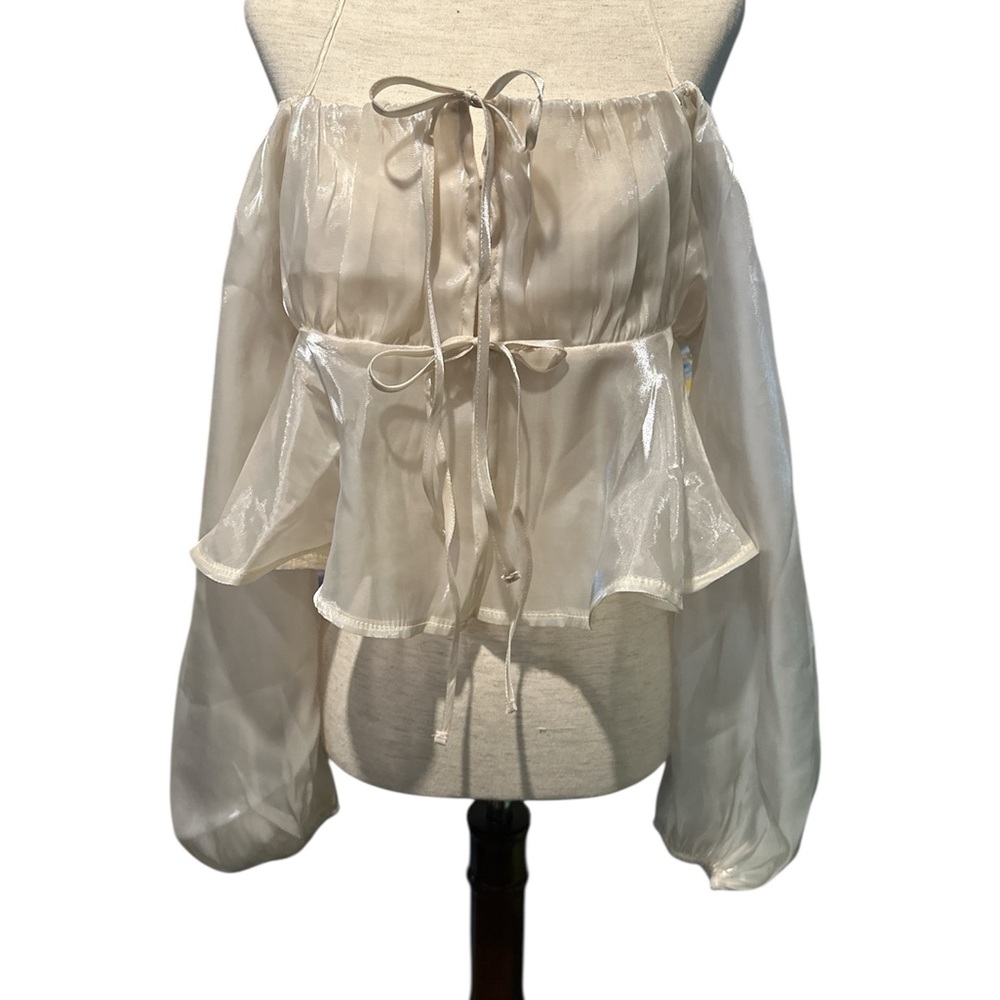 Forever 21 Cream Sheer Blouse